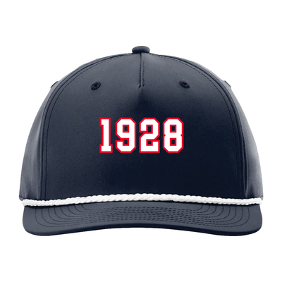"1928" Athletic Rope Cap, Navy w/ Red & White logo