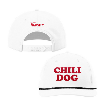 "Chili Dog" Athletic Rope Cap, White w/ Red logo