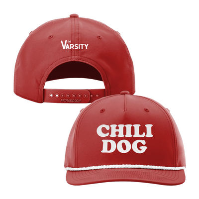 "Chili Dog" Athletic Rope Cap, Red w/ White logo