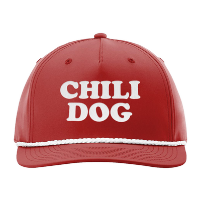 "Chili Dog" Athletic Rope Cap, Red w/ White logo