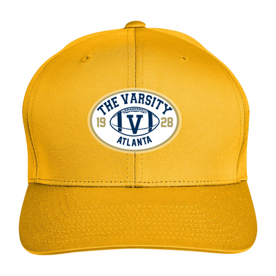 Yellow Athletic Cap w/ White Varsity Patch