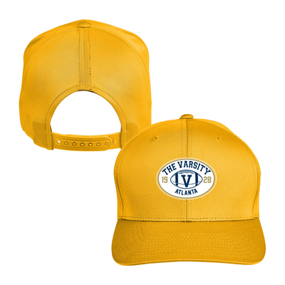 Yellow Athletic Cap w/ White Varsity Patch