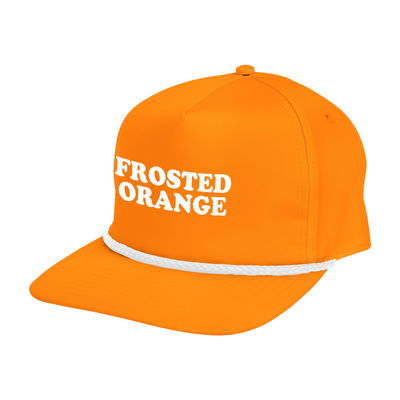"Frosted Orange" Athletic Rope Cap, Orange w/ White logo