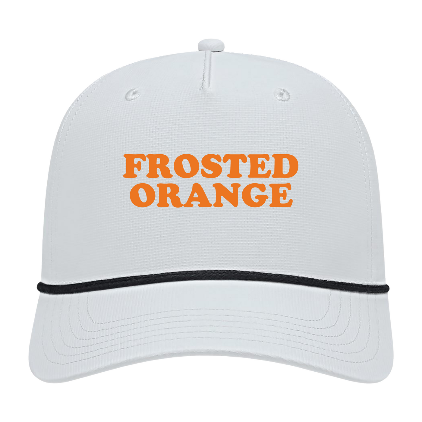 "Frosted Orange" Athletic Rope Cap, White w/ Orange logo