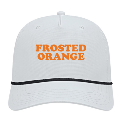 "Frosted Orange" Athletic Rope Cap, White w/ Orange logo